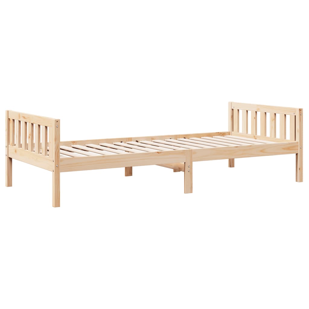 Cama para niños sin colchón madera maciza de pino 75x190 cm