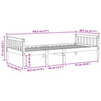 Cama para niños sin colchón madera maciza de pino 75x190 cm