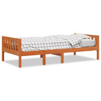 Cama de niños sin colchón madera maciza pino marrón 75x190 cm