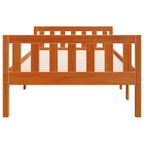Cama de niños sin colchón madera maciza pino marrón 75x190 cm