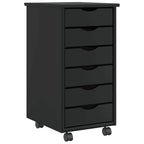MOSS chest of drawers with casters, solid pine, white