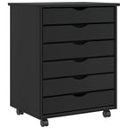 MOSS chest of drawers with casters, solid pine, white
