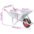 Carretilla 90 L 150 kg acero galvanizado y plástico