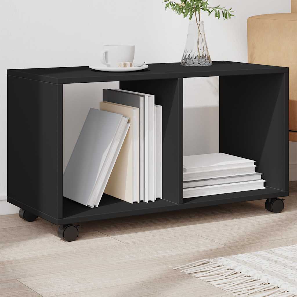 Armario con ruedas madera ingeniería marrón roble 72x33x42,5 cm