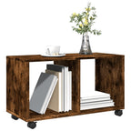 Armario con ruedas madera ingeniería roble ahumado 72x33x42,5cm