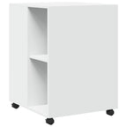 Mesa auxiliar con ruedas madera ingeniería blanco 55x60x78 cm