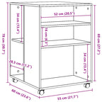 Mesa auxiliar con ruedas madera ingeniería blanco 55x60x78 cm