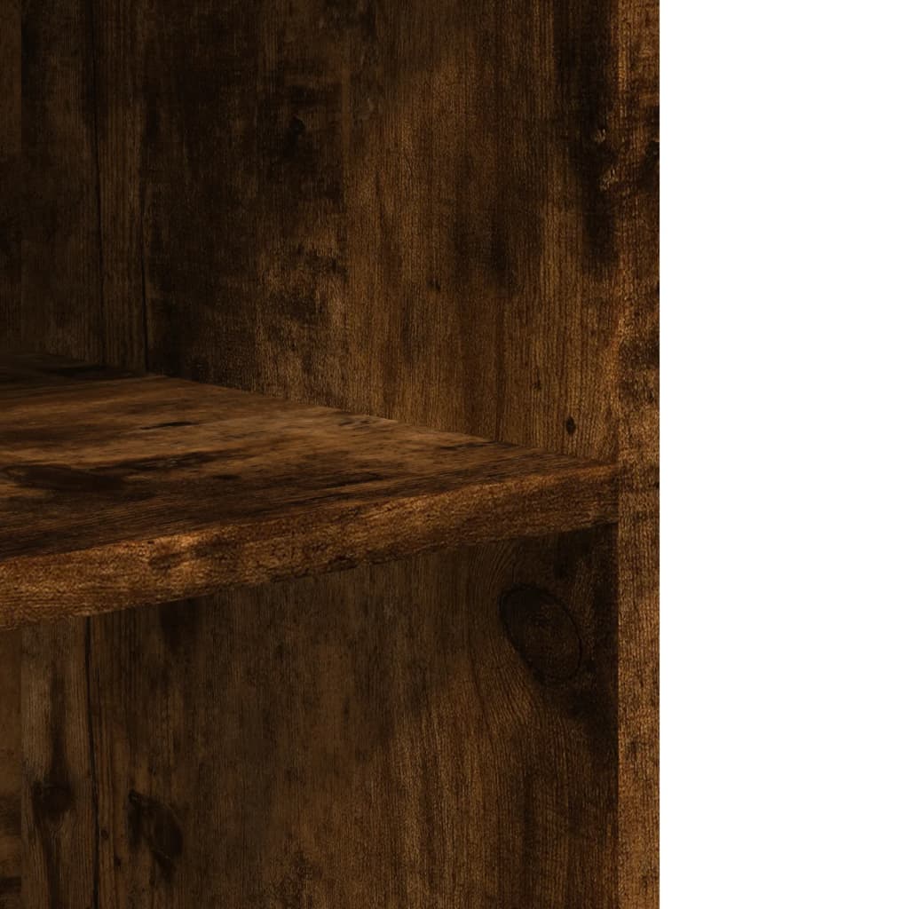 Mesa auxiliar ruedas madera ingeniería roble ahumado 55x60x78cm