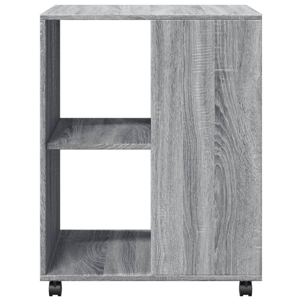 Mesa auxiliar ruedas madera ingeniería gris Sonoma 55x60x78 cm