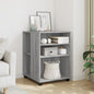 Mesa auxiliar ruedas madera ingeniería gris Sonoma 55x60x78 cm