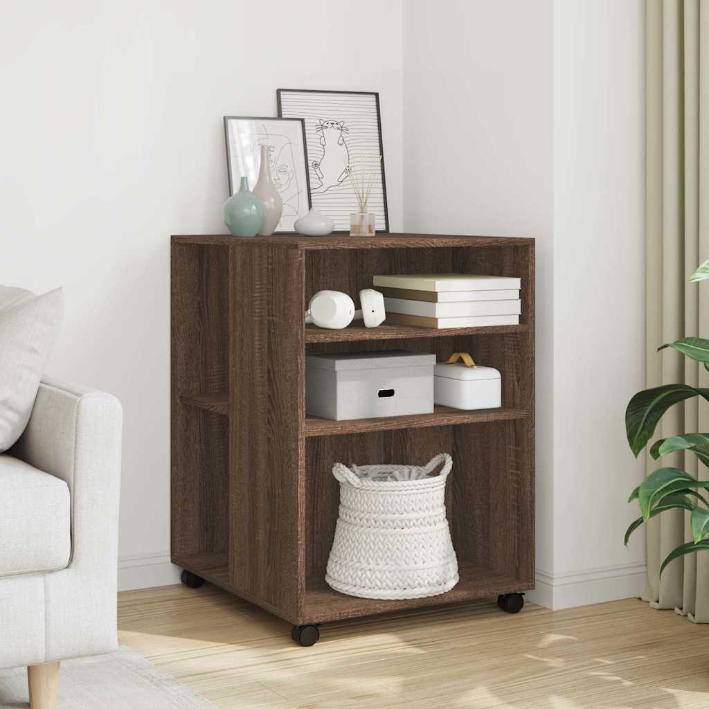 Side table with wheels engineered wood grey Sonoma 55x60x78 cm