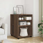 Mesa auxiliar ruedas madera ingeniería gris Sonoma 55x60x78 cm