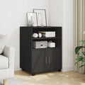 Armario con ruedas madera de ingeniería negro 60x48x81 cm
