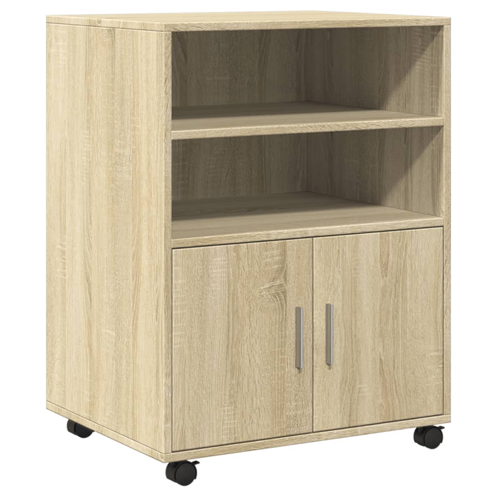 Armario con ruedas madera ingeniería roble Sonoma 60x48x81 cm