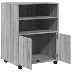 Armario con ruedas madera de ingeniería gris Sonoma 60x48x81 cm