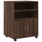 Armario con ruedas madera ingeniería marrón roble 60x48x81 cm