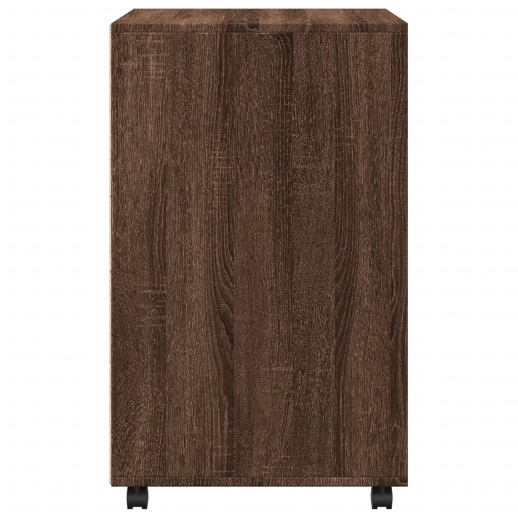 Armario con ruedas madera ingeniería marrón roble 60x48x81 cm