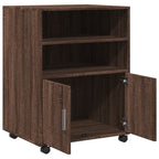 Armario con ruedas madera ingeniería marrón roble 60x48x81 cm
