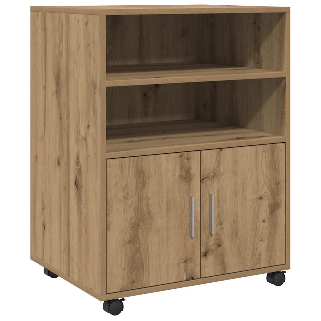 Armario con ruedas madera ingeniería roble artisian 60x48x81 cm