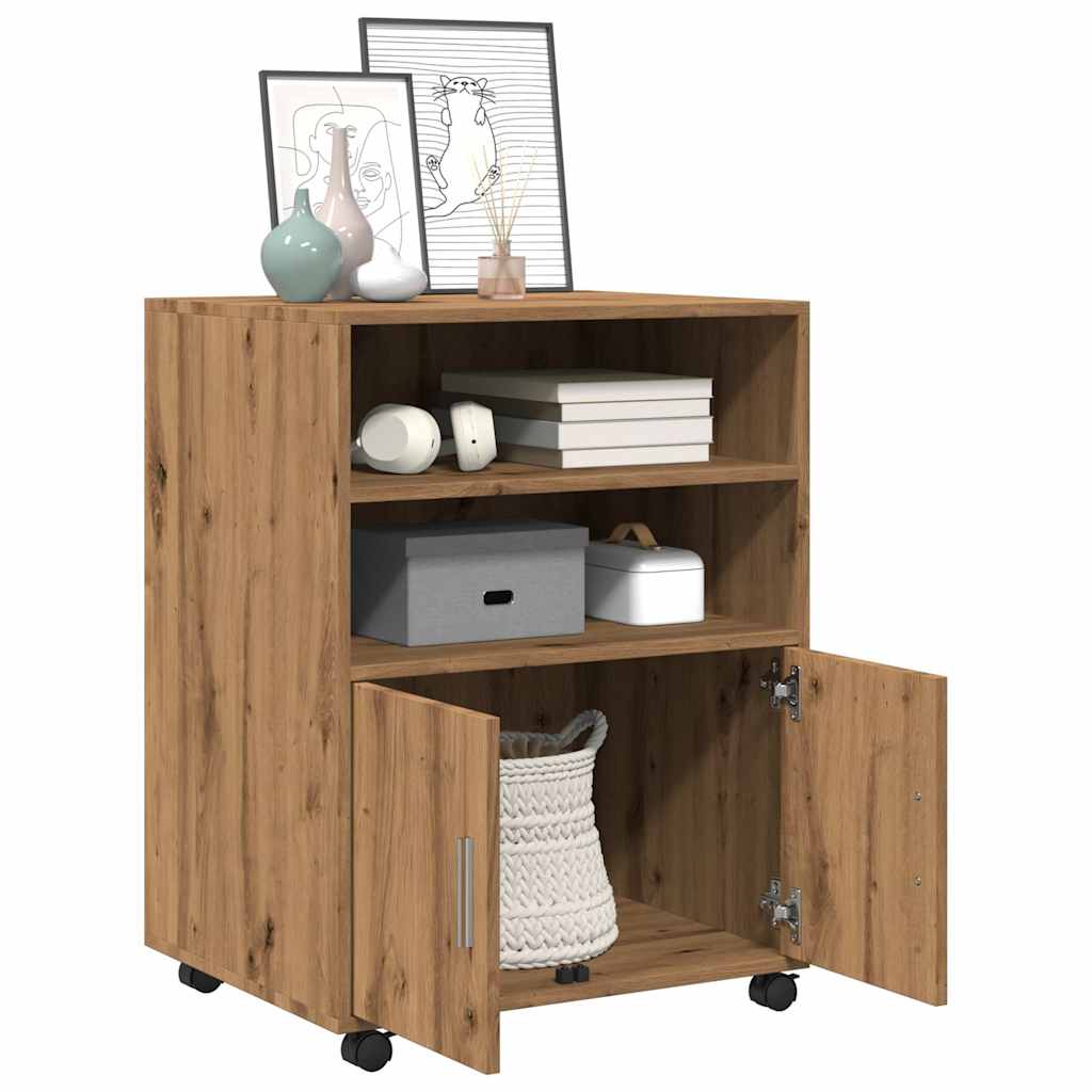 Armario con ruedas madera ingeniería roble artisian 60x48x81 cm