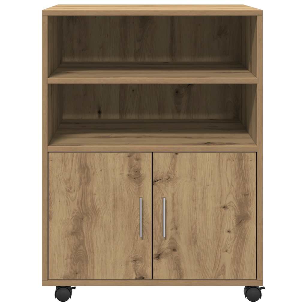 Armario con ruedas madera ingeniería roble artisian 60x48x81 cm