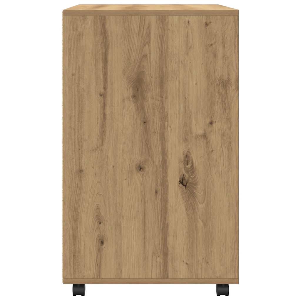 Armario con ruedas madera ingeniería roble artisian 60x48x81 cm