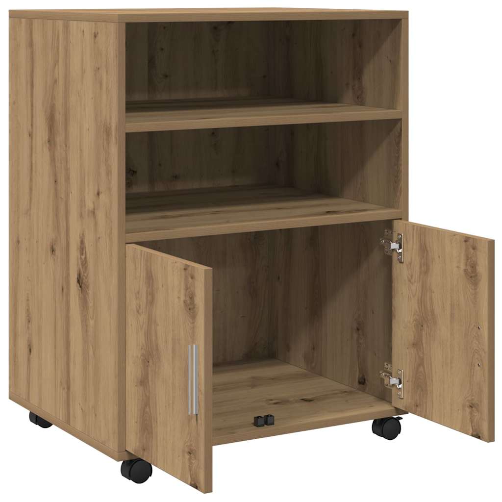 Armario con ruedas madera ingeniería roble artisian 60x48x81 cm