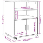 Armario con ruedas madera ingeniería roble artisian 60x48x81 cm