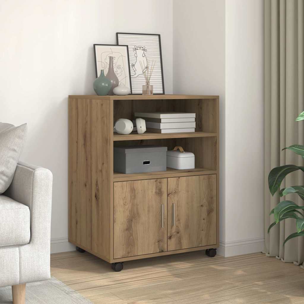 Armario con ruedas madera ingeniería roble artisian 60x48x81 cm