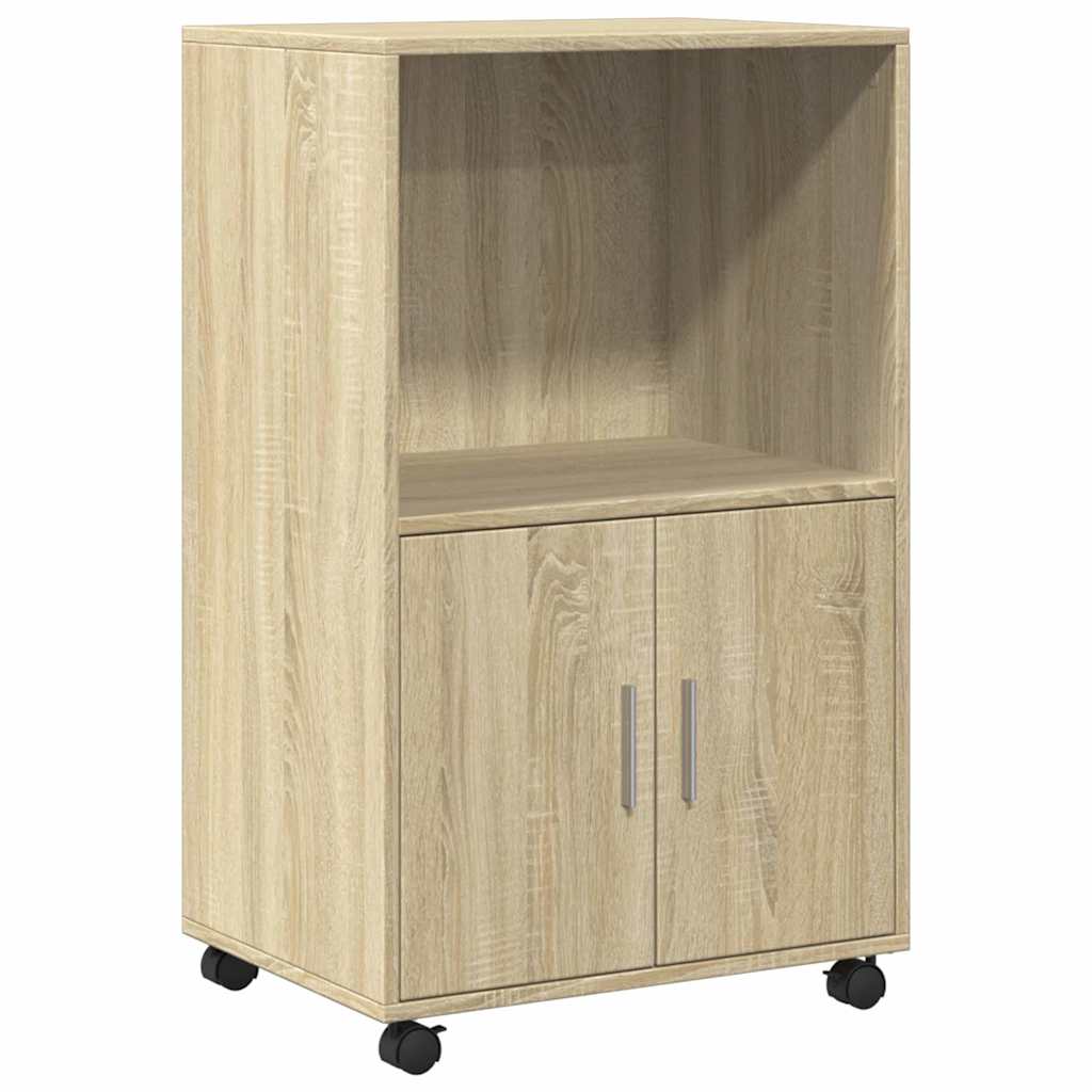 Armario con ruedas madera ingeniería roble Sonoma 55x40x91 cm