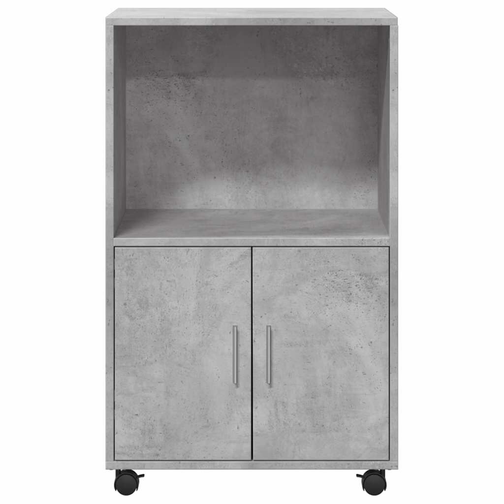 Armario con ruedas madera ingeniería gris hormigón 55x40x91 cm