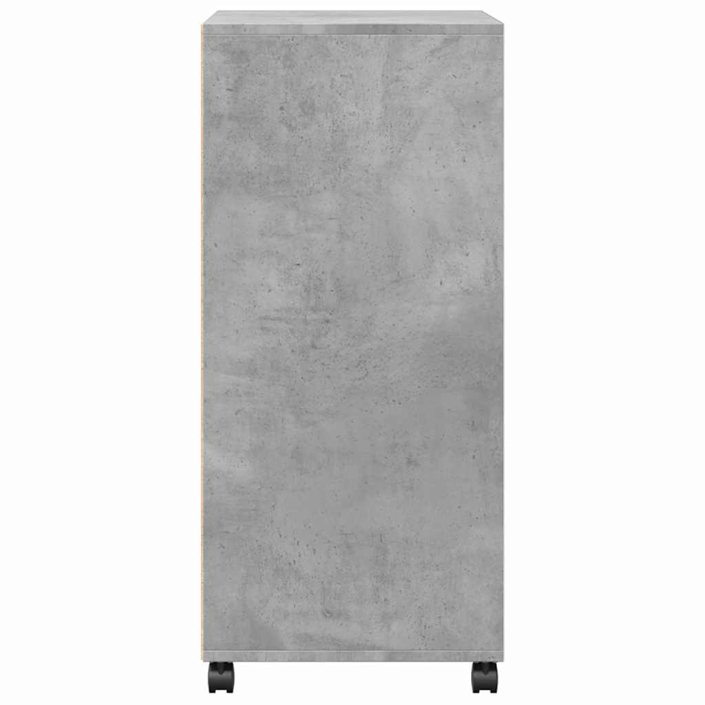 Armario con ruedas madera ingeniería gris hormigón 55x40x91 cm