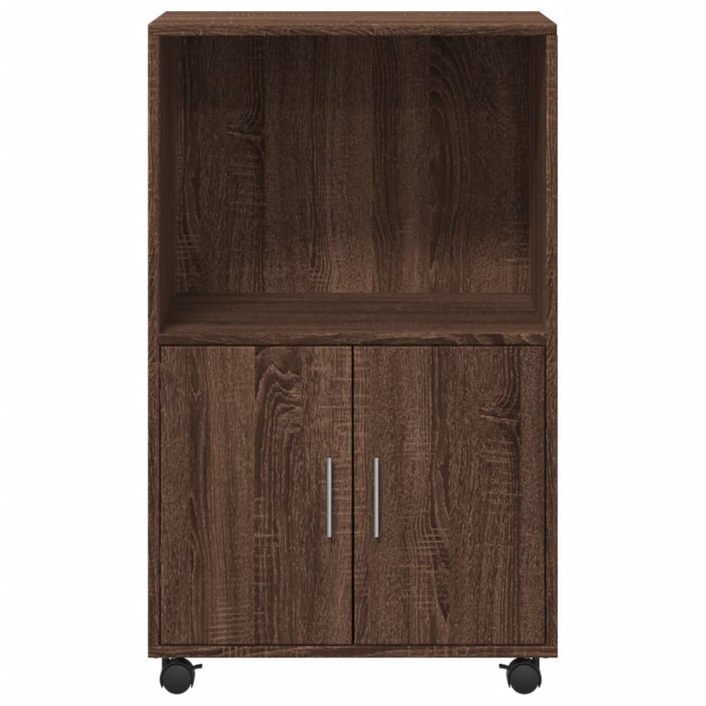 Armario con ruedas madera ingeniería marrón roble 55x40x91 cm