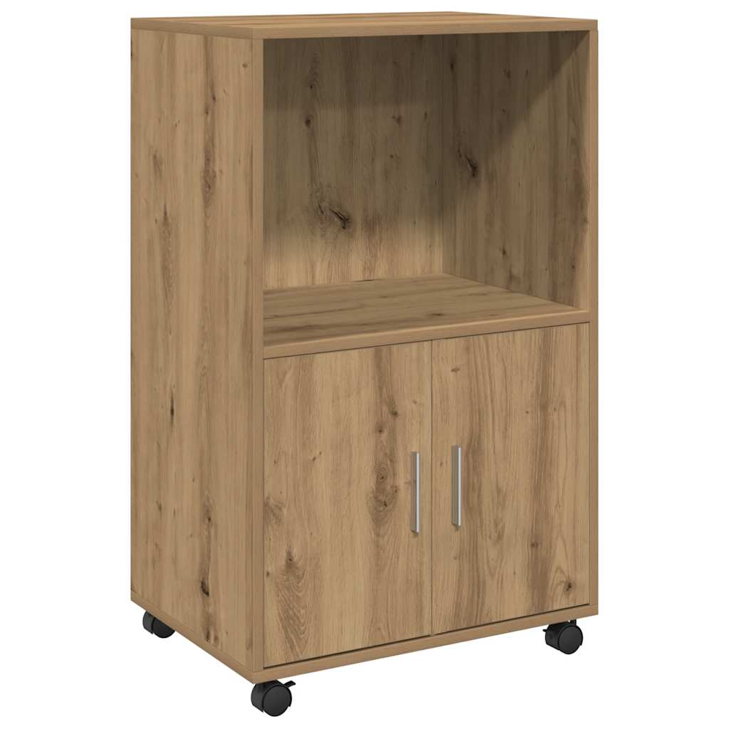 Armario con ruedas madera ingeniería roble artisian 55x40x91 cm