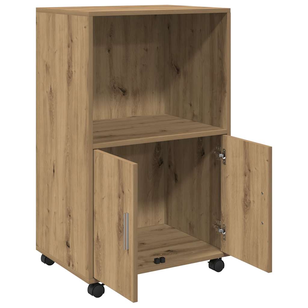 Armario con ruedas madera ingeniería roble artisian 55x40x91 cm
