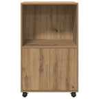Armario con ruedas madera ingeniería roble artisian 55x40x91 cm