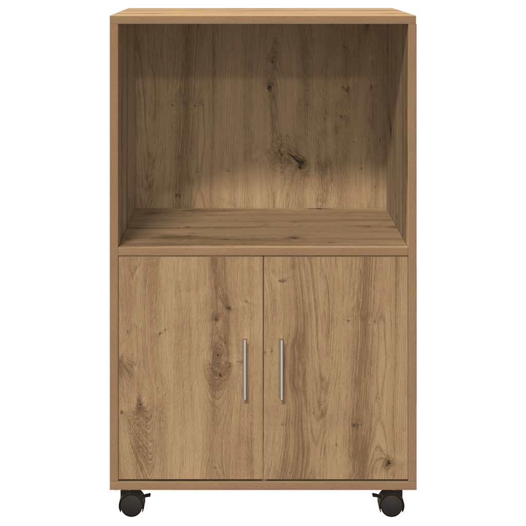 Armario con ruedas madera ingeniería roble artisian 55x40x91 cm