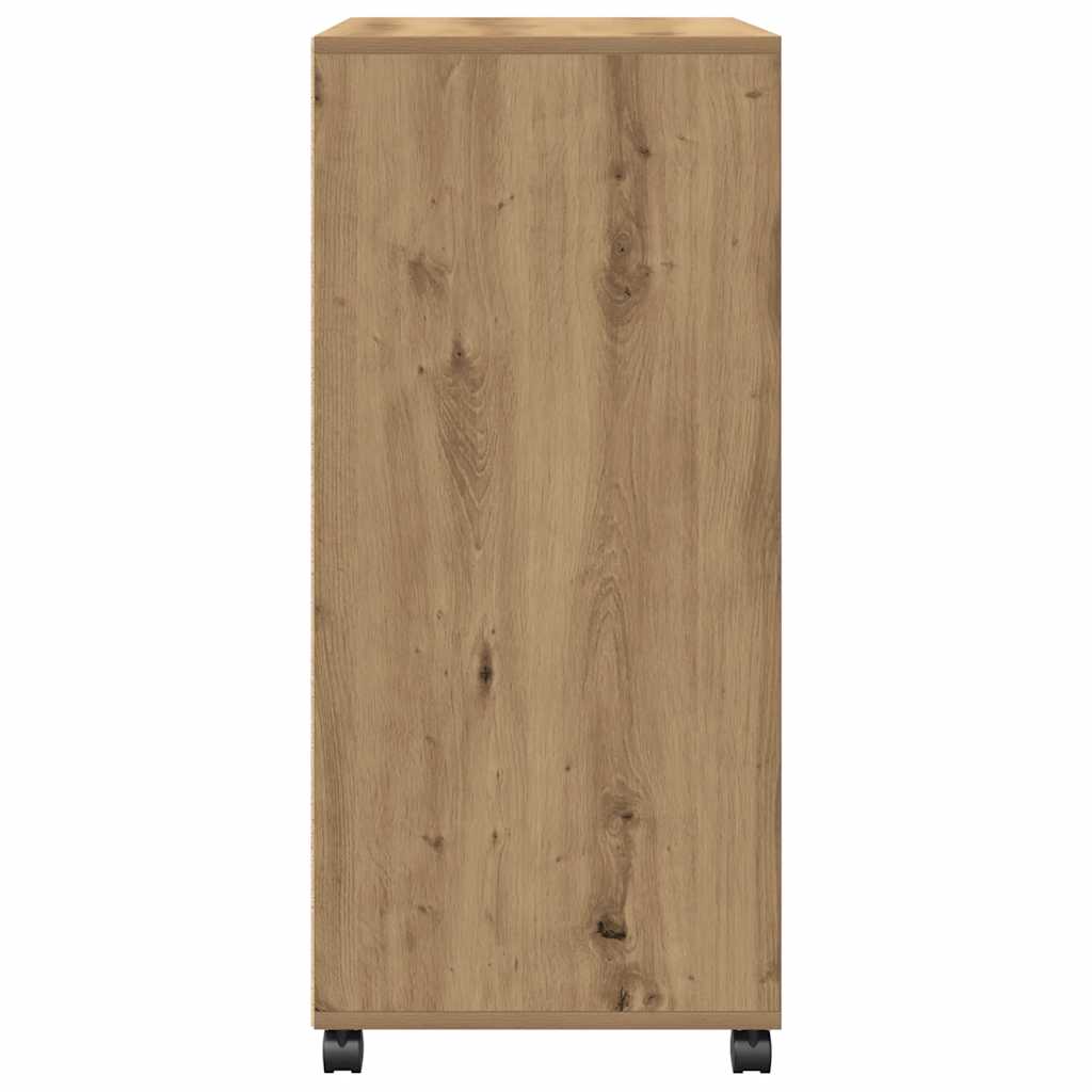Armario con ruedas madera ingeniería roble artisian 55x40x91 cm