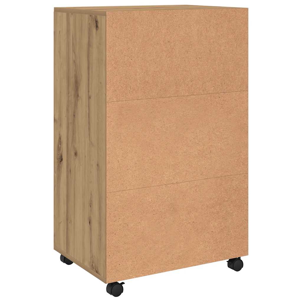 Armario con ruedas madera ingeniería roble artisian 55x40x91 cm