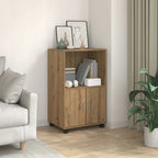 Armario con ruedas madera ingeniería roble artisian 55x40x91 cm