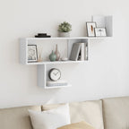 Estante de pared 2 uds madera ingeniería gris Sonoma 38x12x38cm
