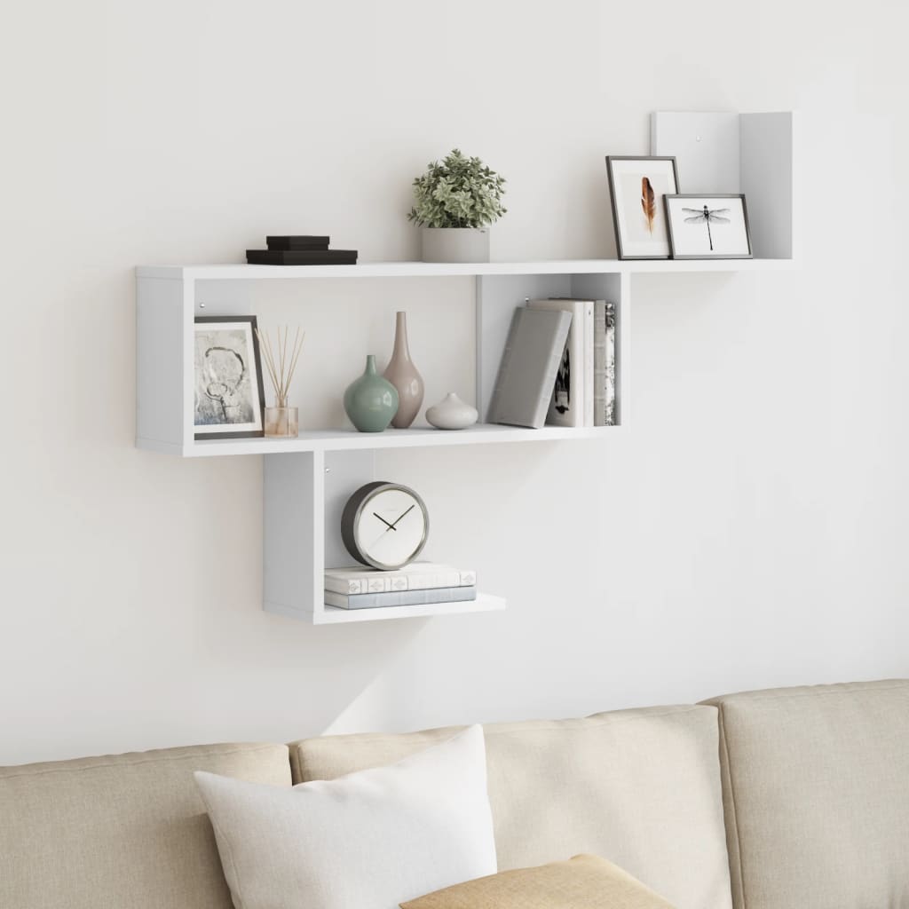 Estante de pared 2 uds madera ingeniería gris Sonoma 38x12x38cm