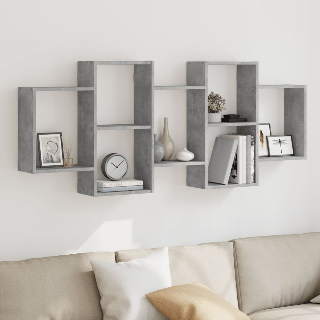 Estante de pared 2 uds madera ingeniería gris Sonoma 38x12x38cm