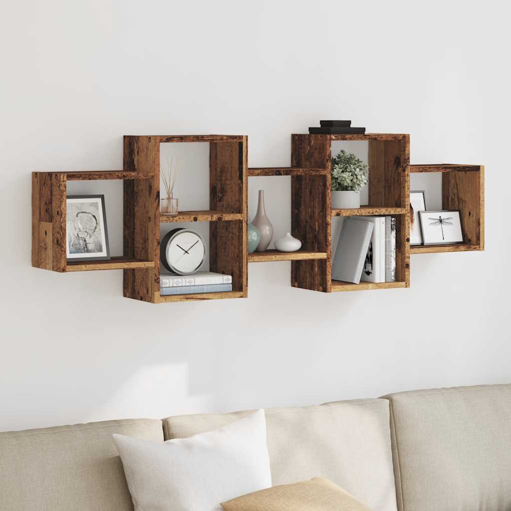 Estante de pared roble negro 90x16x78 cm madera de ingeniería