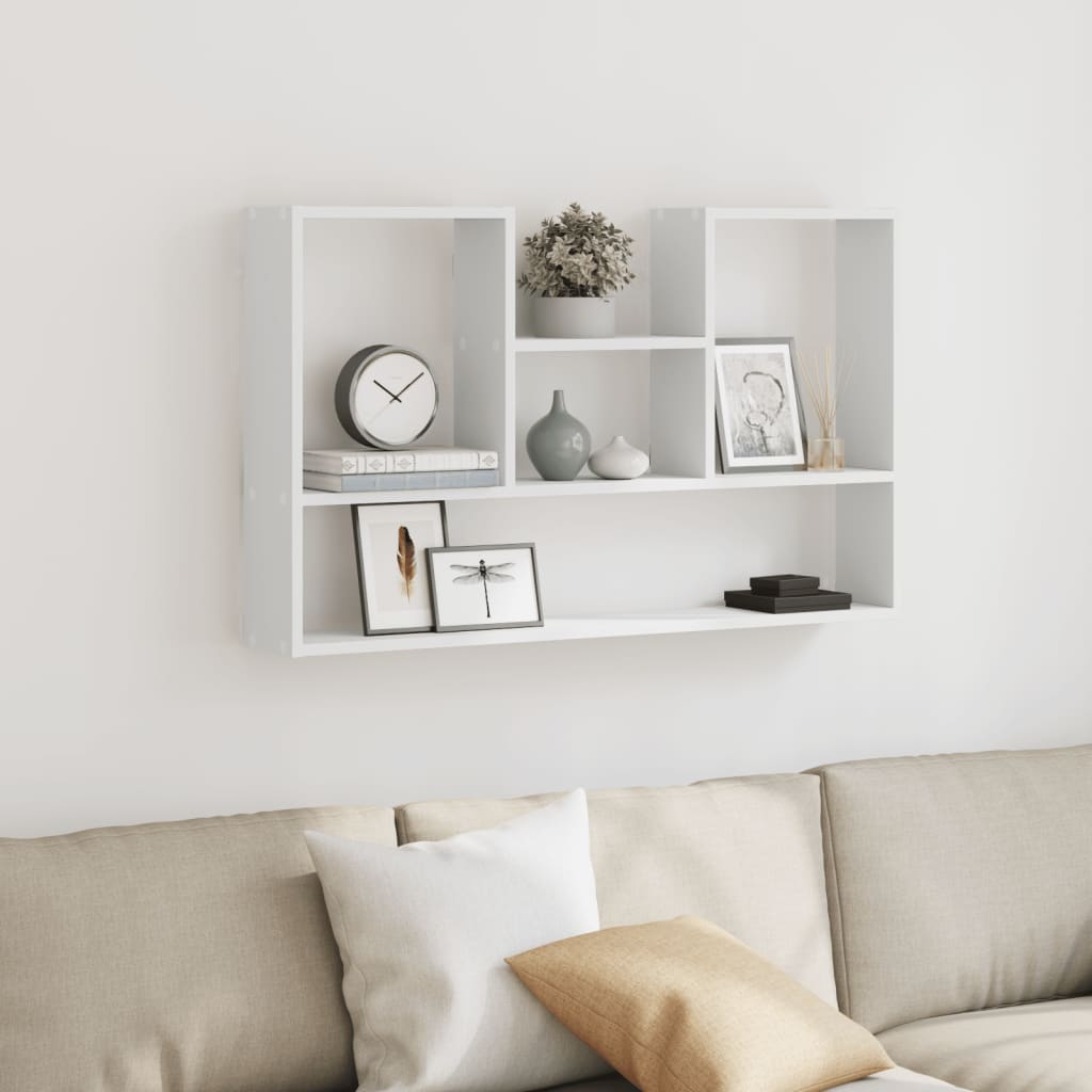 Estante de pared blanco 99x15x60 cm madera de ingeniería
