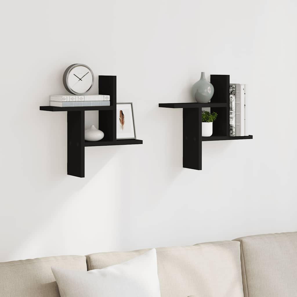 Estante de pared roble negro 90x16x78 cm madera de ingeniería