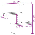 Estante de pared 2 uds madera ingeniería gris Sonoma 38x12x38cm