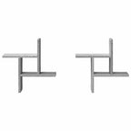 Estante de pared 2 uds madera ingeniería gris Sonoma 38x12x38cm