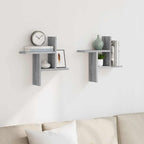 Estante de pared 2 uds madera ingeniería gris Sonoma 38x12x38cm