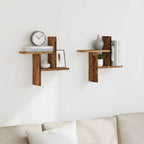 Estante de pared roble negro 90x16x78 cm madera de ingeniería